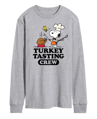 Airwaves Men's Peanuts Turkey Tasting Crew Long Sleeve T-shirt