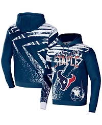 Men's Nfl X Staple Navy Houston Texans Team Slogan All Over Print Pullover Hoodie