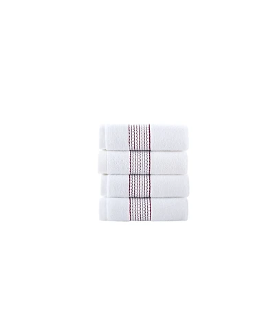 Brooks Brothers Rope Stripe Border 4 Piece Turkish Cotton Wash Towel Set