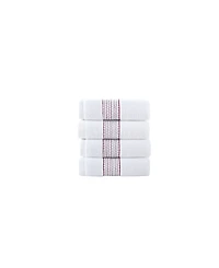 B by Brooks Brothers Rope Stripe Border 4 Piece Turkish Cotton Wash Towel Set