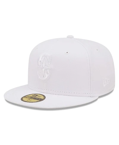 Men's New Era Seattle Mariners White on White 59FIFTY Fitted Hat