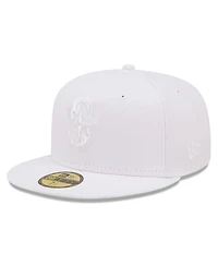 Men's New Era Seattle Mariners White on White 59FIFTY Fitted Hat
