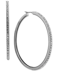 Karl Lagerfeld Paris Large Pave Hoop Earrings, 2.2"