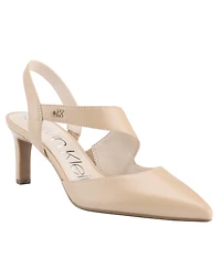 Calvin Klein Women's Larin Pointed Toe Slingback Asymmetrical Strap Pumps