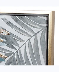Canvas Coastal Leaves Framed Wall Art, 32" x 1" x 32"
