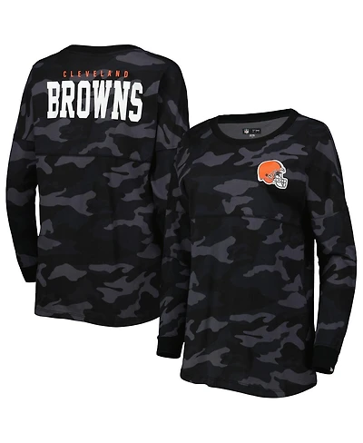 Women's New Era Black Cleveland Browns Camo Long Sleeve T-shirt