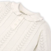 Hope & Henry Girls Organic Cotton Short Sleeve Peter Pan Collar Sweater Polo