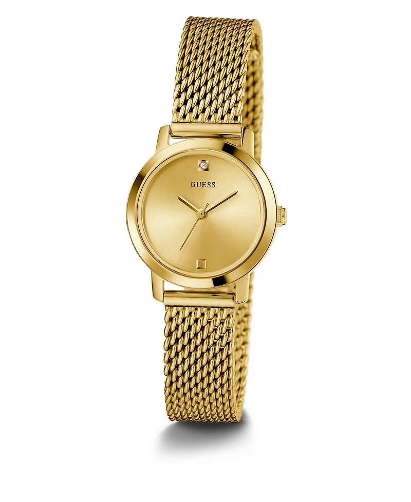 Guess Women's Gold-Tone Mesh Bracelet Watch 25mm