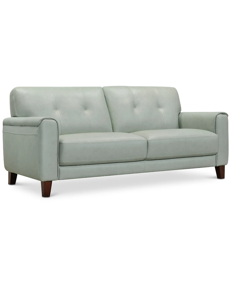 Closeout! Ashlinn 81" Tufted Pastel Leather Sofa, Created for Macy's