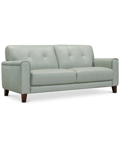 Closeout! Ashlinn 81" Tufted Pastel Leather Sofa, Created for Macy's