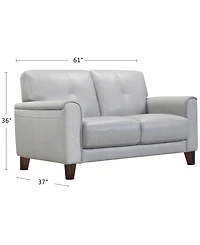 Closeout! Ashlinn 61" Tufted Pastel Leather Loveseat, Created for Macy's