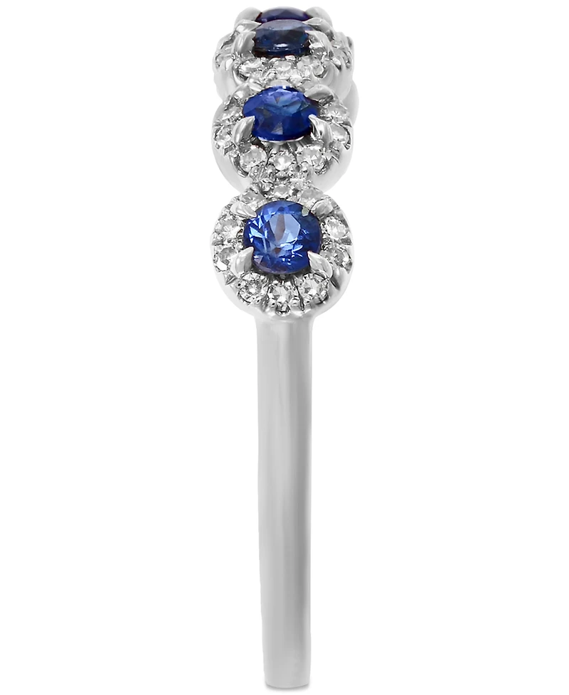 Lali Jewels Sapphire (1/3 ct. t.w.) & Diamond (1/6 Cluster Band 14k Rose Gold or White