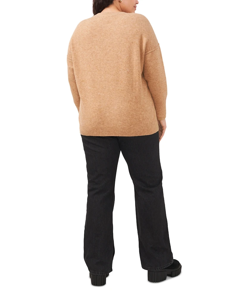 Vince Camuto Plus Cozy Long Sleeve Extend Shoulder Sweater