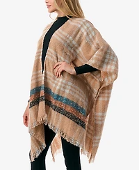 Marcus Adler Women's Plaid Poncho