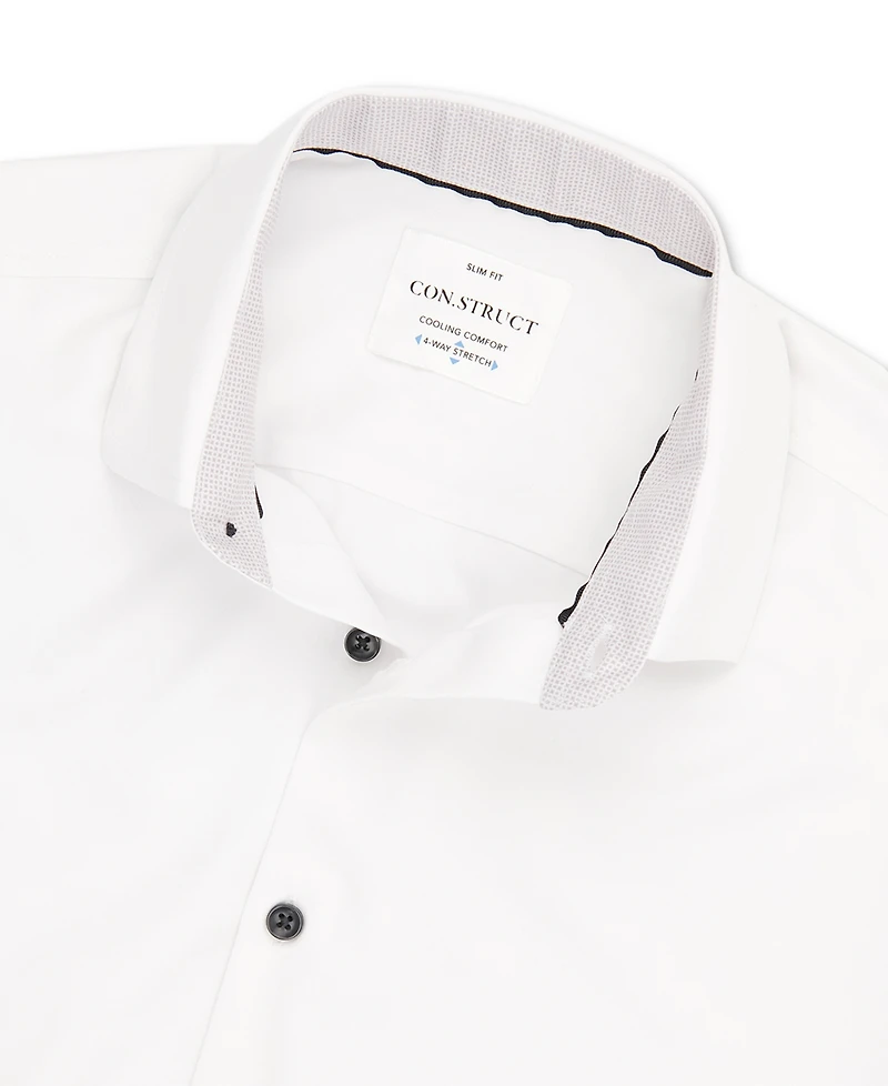 ConStruct Men's Slim-Fit Solid Performance Stretch Cooling Comfort Dress Shirt