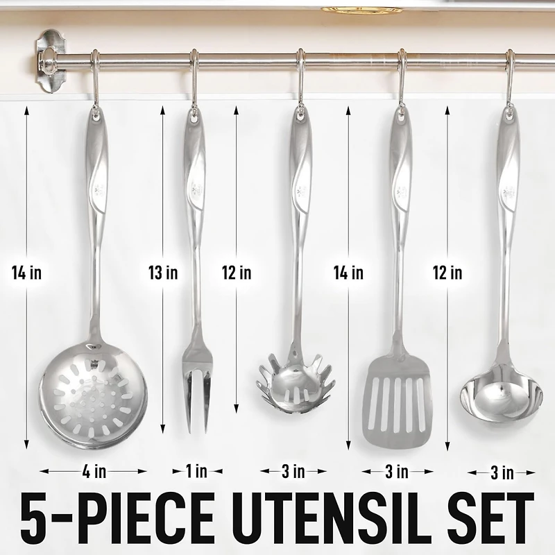 Zulay Kitchen Stainless Steel Cooking Utensil - 5 Piece Set