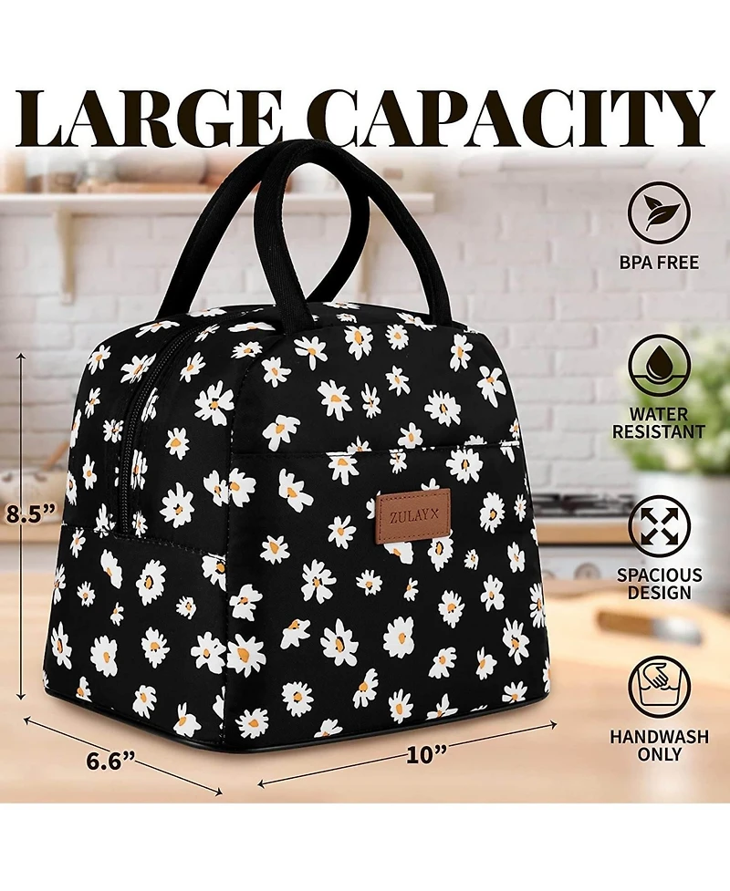 Insulated Tote Lunch Bag With Soft Padded Handles