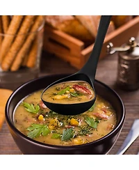 Zulay Kitchen Large Nylon Soup Ladle Spoon with Comfortable Grip