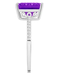 Macy's Women's Amethyst (3-1/6 ct.t.w.) and Diamond (1/10 Ring Sterling Silver
