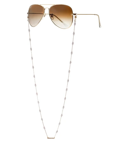 Ettika Women's 18k Gold Plated Imitation Pearl Moments Glasses Chain