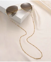 Ettika Women's 18k Gold Plated Dainty Imitation Pearl and Gold Glasses Chain