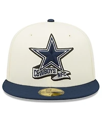 Men's New Era Cream, Navy Dallas Cowboys 2022 Sideline 59FIFTY Fitted Hat