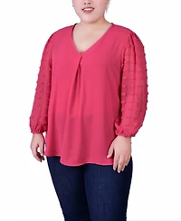 Ny Collection Plus Size V-Neck Blouse