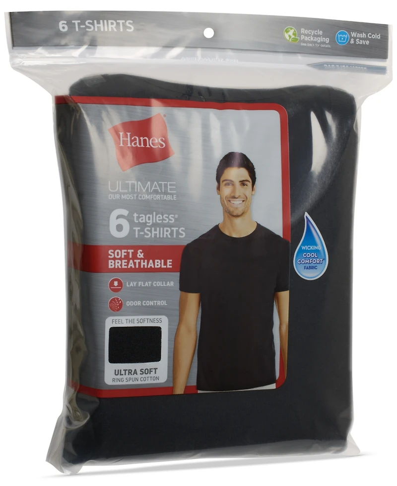 Hanes Men's 6-Pack Ultimate Crewneck Undershirts