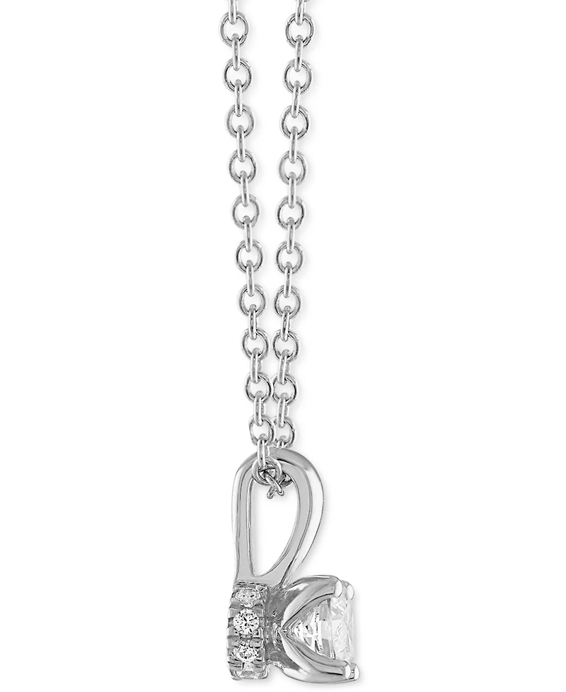 Alethea Certified Diamond 18" Pendant Necklace (1/3 ct. t.w.) in 14k White Gold featuring diamonds with the De Beers Code of Origin, Created for Macy'