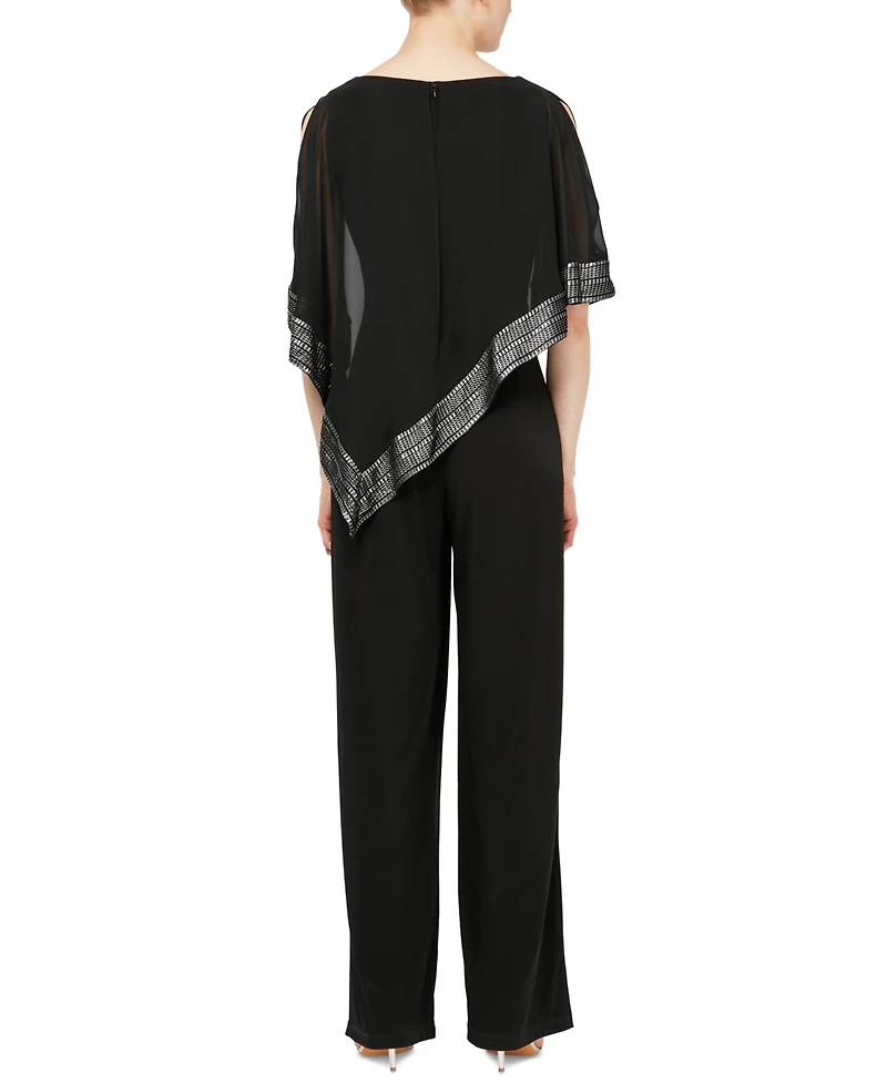 Sl Fashions Petite Asymmetrical-Overlay Jumpsuit