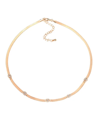 Nicole Miller Gold-Tone Chain Necklace with Rhinestones