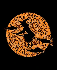 La Pop Art Men's Spooky Witch Word Long Sleeve T-shirt