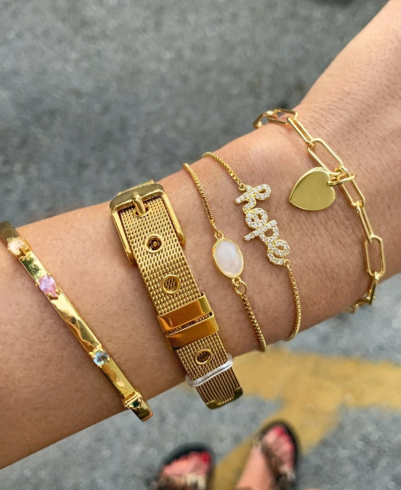 Adornia Paperclip Chain Bracelet with Heart