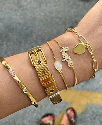 Adornia Paperclip Chain Bracelet with Heart