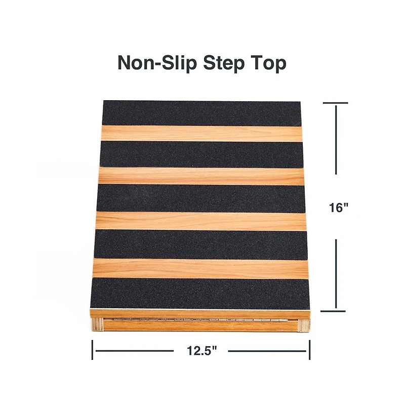 StrongTek Professional Wooden Slant Board, Calf Stretcher With Extra Side-handle