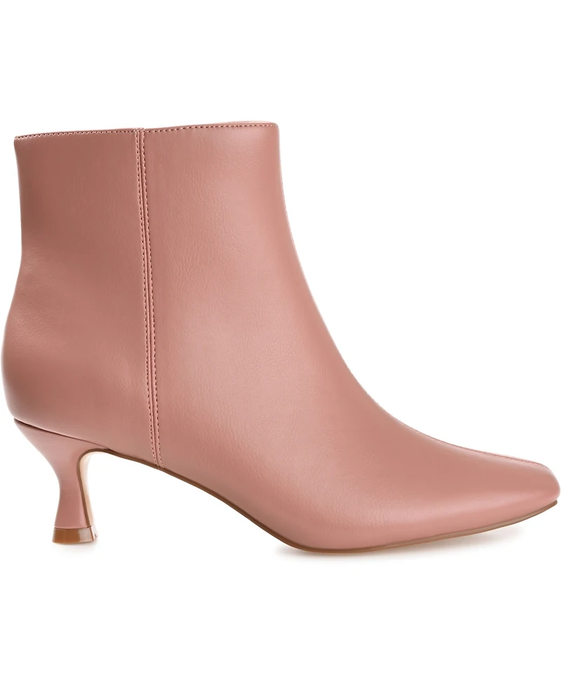 Journee Collection Women's Kelssa Square Toe Kitten Heel Dress Booties