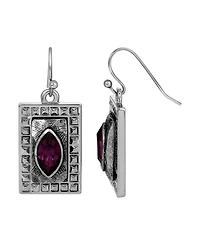 2028 Square Amethyst Drop Earrings