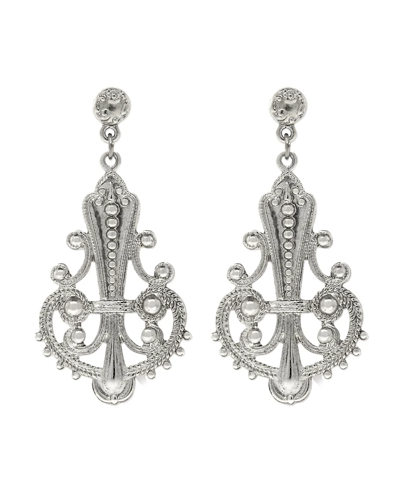2028 Large Filigree Drop Post Earrings