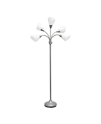 Simple Designs 5 Light Adjustable Gooseneck Floor Lamp with Shades