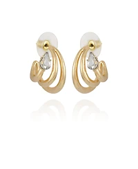 Vince Camuto Gold-Tone and Crystal Small Hoop Earring with Stones