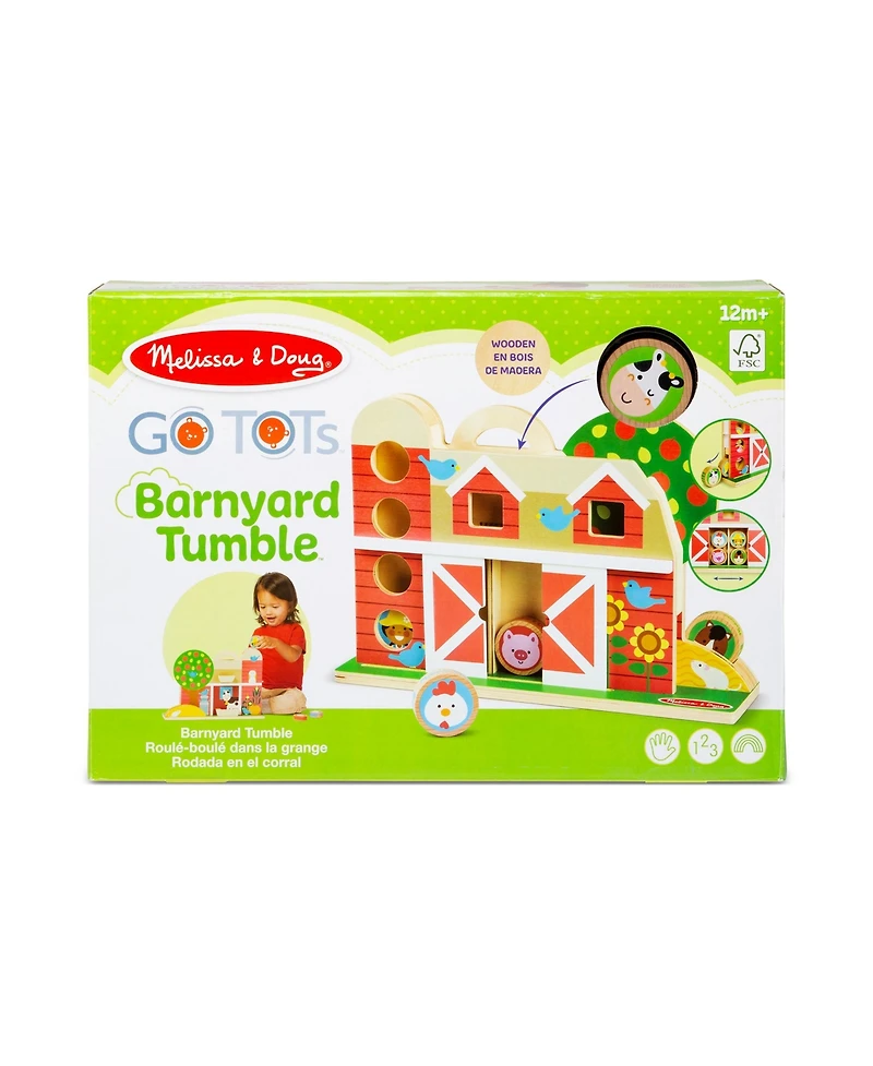 Melissa and Doug Go Tots Wooden Barnyard Tumble with 4 Disks Piece Set