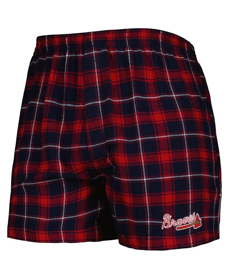 Men's Concepts Sport Navy, Red Atlanta Braves Ledger Flannel Boxers