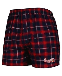 Men's Concepts Sport Navy, Red Atlanta Braves Ledger Flannel Boxers