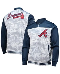 Men's Stitches Navy Atlanta Braves Camo Full-Zip Jacket