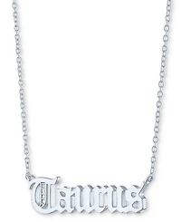 Diamond Accent Zodiac Name 18" Pendant Necklace in Sterling Silver or 14k Gold-Plated Sterling Silver