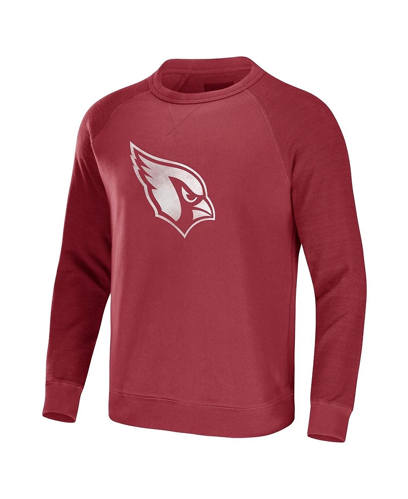 Men's Nfl x Darius Rucker Collection by Fanatics Cardinal Arizona Cardinals Raglan Fleece Pullover Sweatshirt