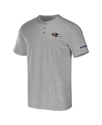 Men's Nfl x Darius Rucker Collection by Fanatics Heather Gray Baltimore Ravens Henley T-shirt