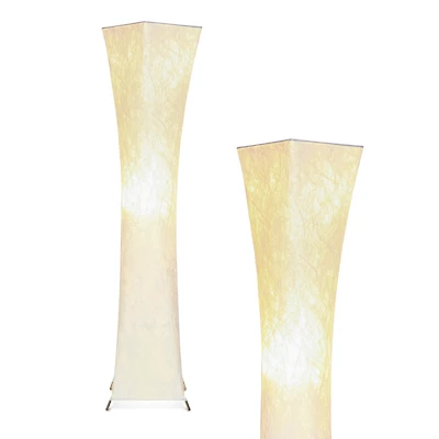 Harmony 54" Led Column Floor Lamp with Fabric Square Shade