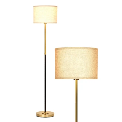 Emery Modern Led Standing Floor Lamp with White Drum Shade (60"), Bulb Included