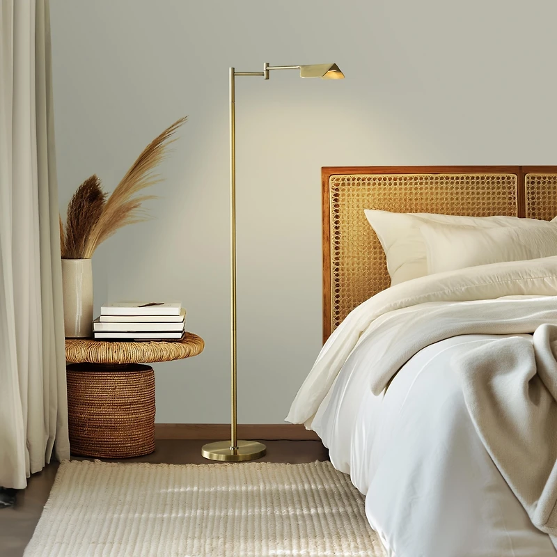 Leaf Modern Pharmacy Reading Led Floor Lamp with Adjustable Neck (53")